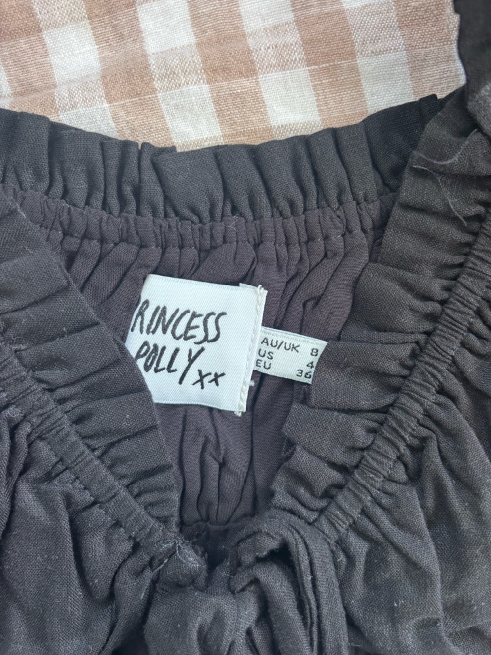 Princess Polly Black Ruffle Tie-Front Top - Picture 3 of 3